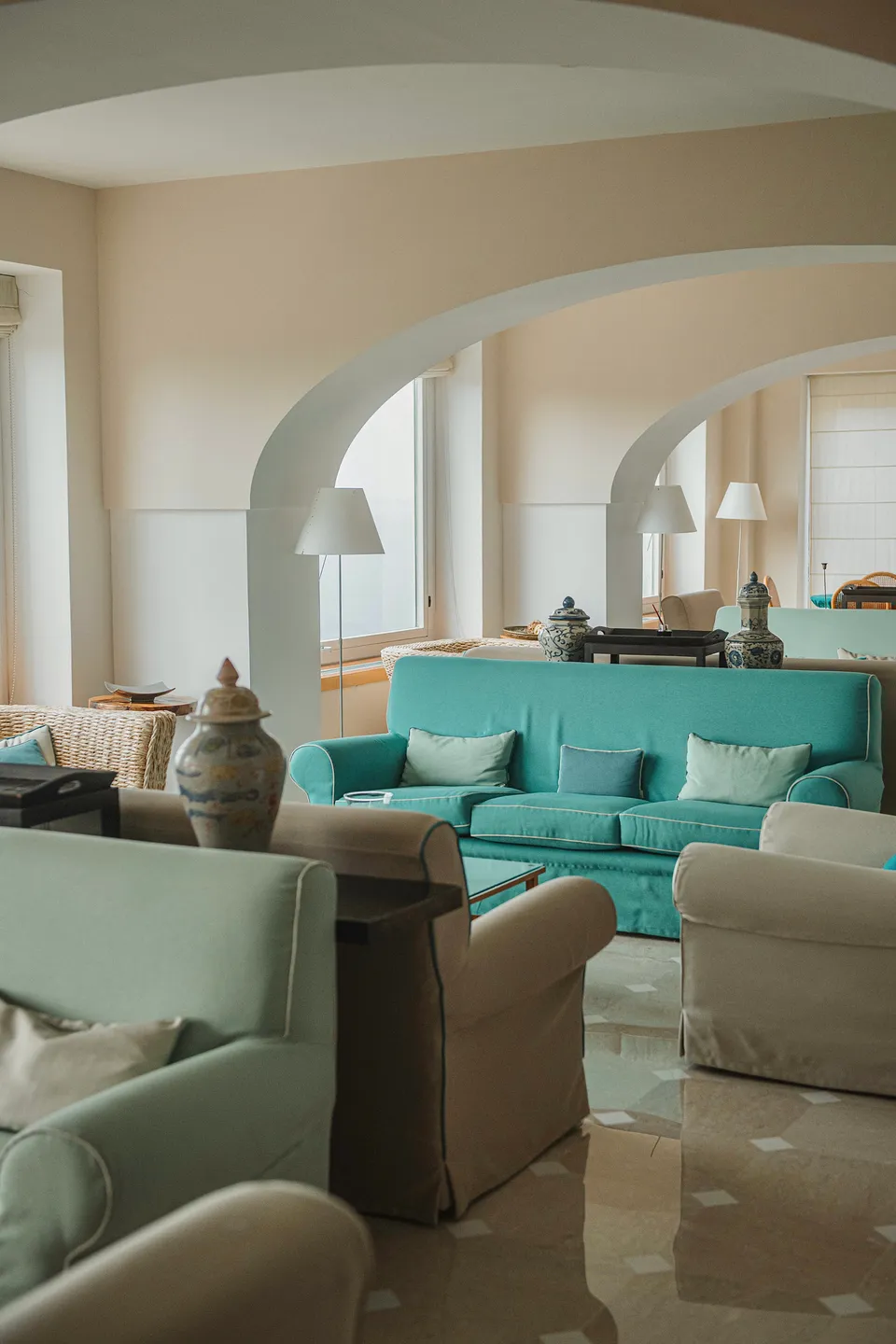 Grand Hotel Aminta — Gli interni dai toni mediterranei
